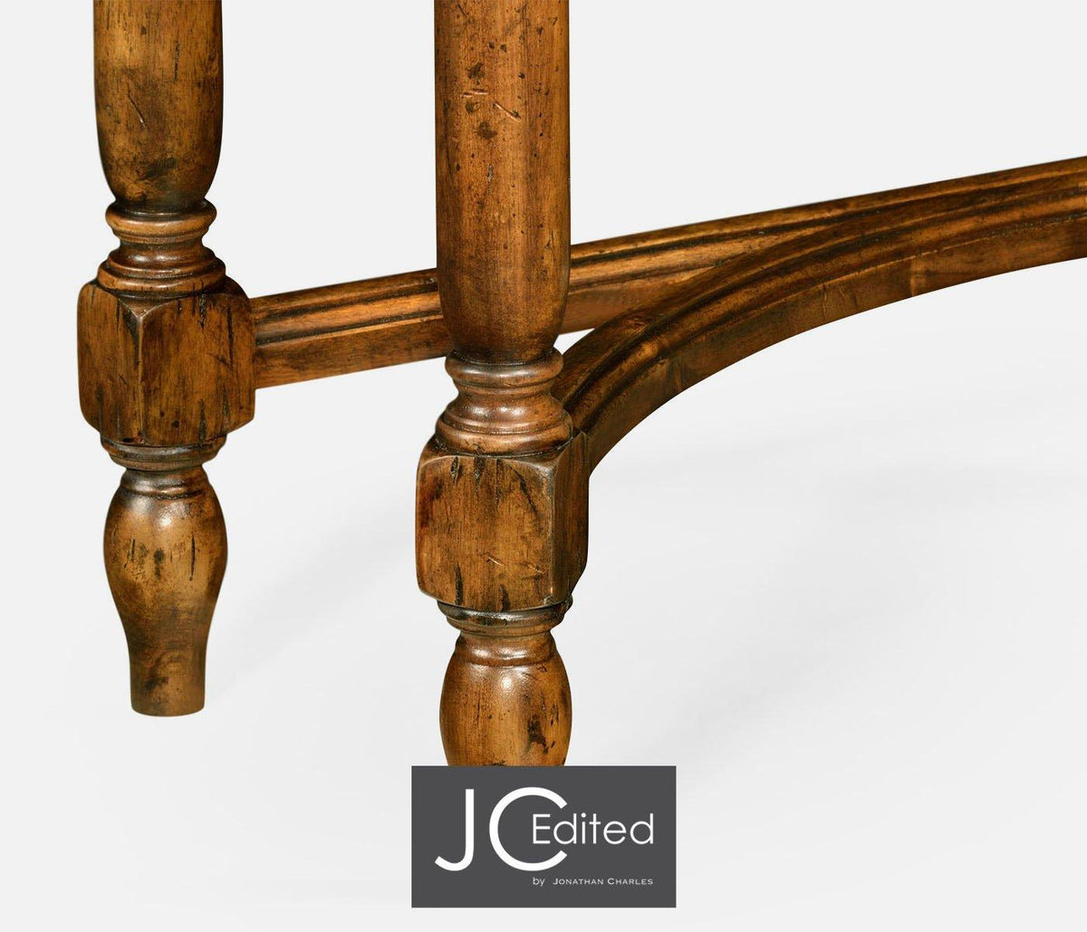 Jonathan Charles Living Small Narrow Console Table Victorian in Country Walnut House of Isabella UK
