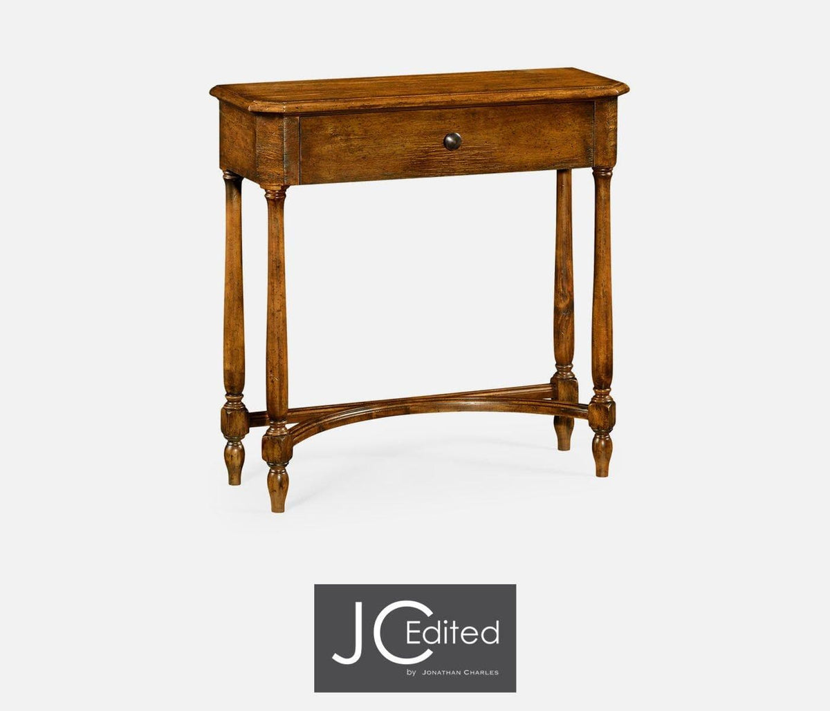 Jonathan Charles Living Small Narrow Console Table Victorian in Country Walnut House of Isabella UK