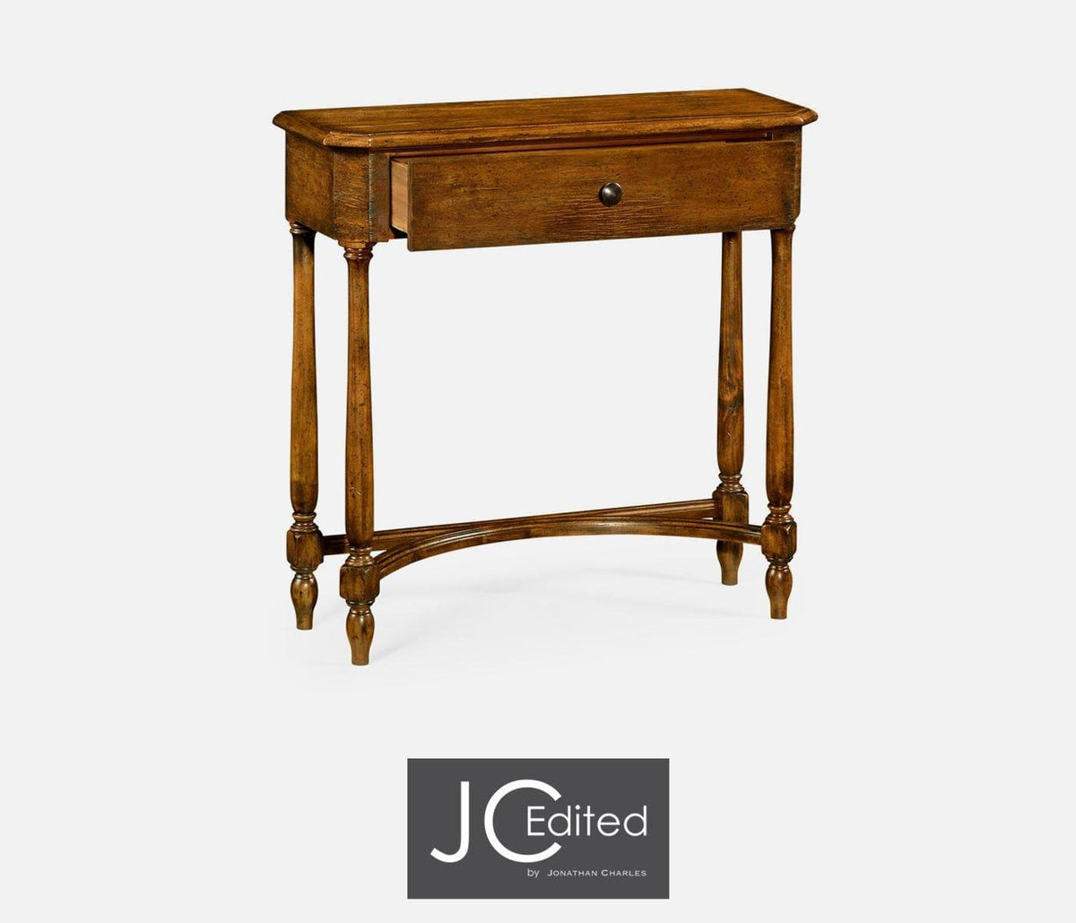 Jonathan Charles Living Small Narrow Console Table Victorian in Country Walnut House of Isabella UK