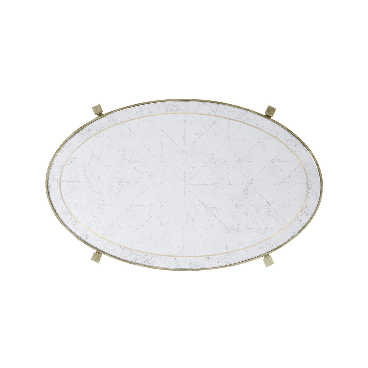 Jonathan Charles Living Small Oval Side Table Contemporary Three-Tier - Silver House of Isabella UK