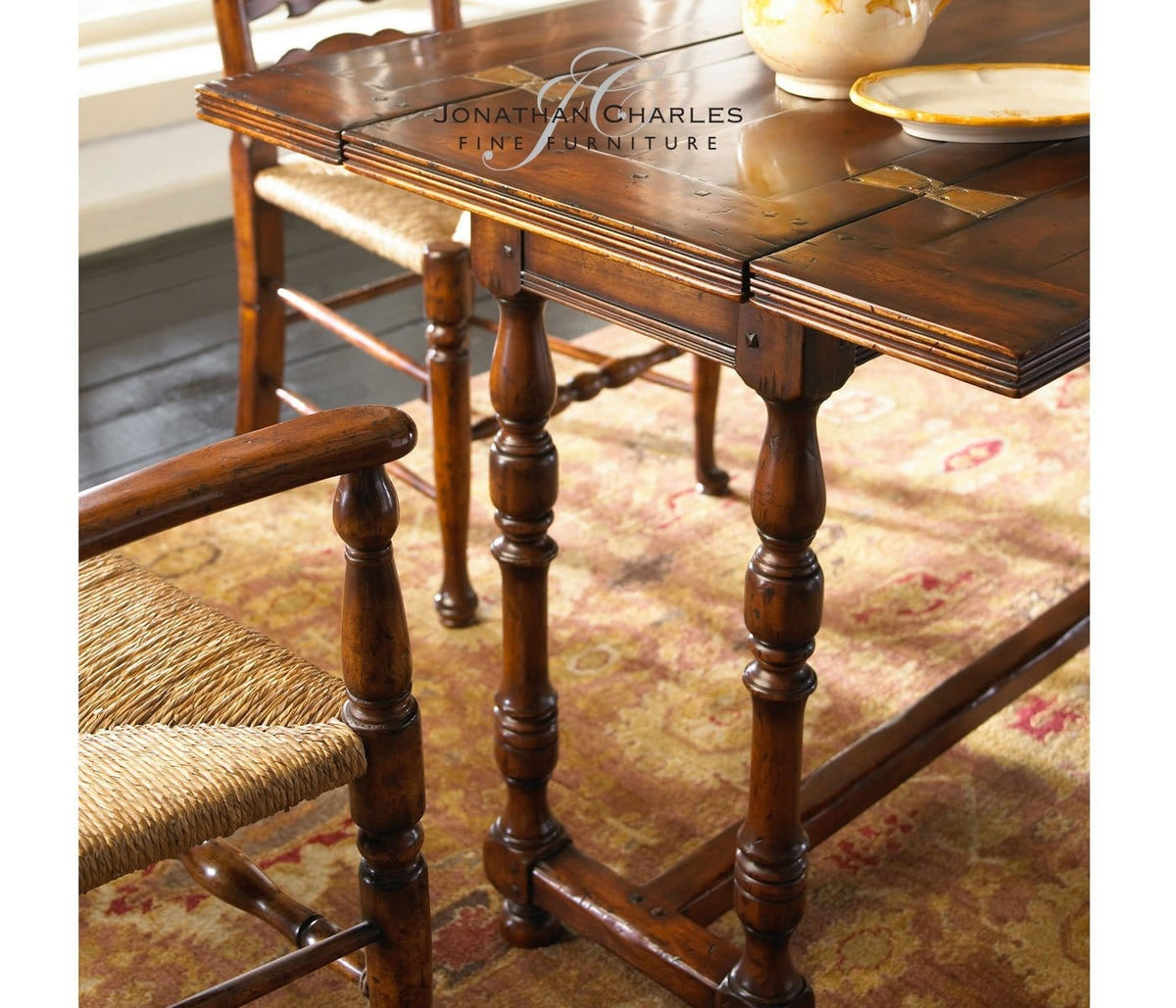 Jonathan Charles Living Small Walnut Hunt Table House of Isabella UK