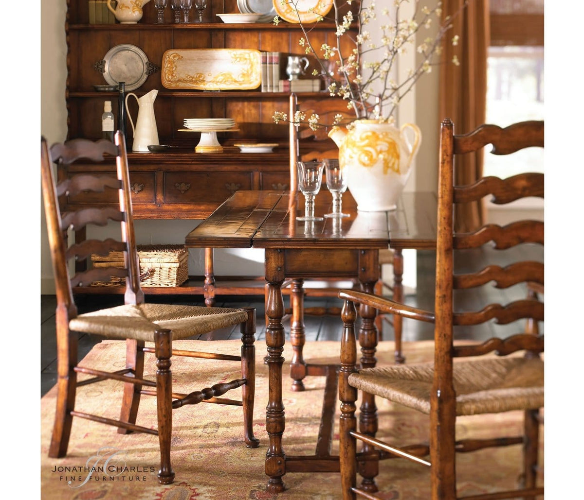 Jonathan Charles Living Small Walnut Hunt Table House of Isabella UK