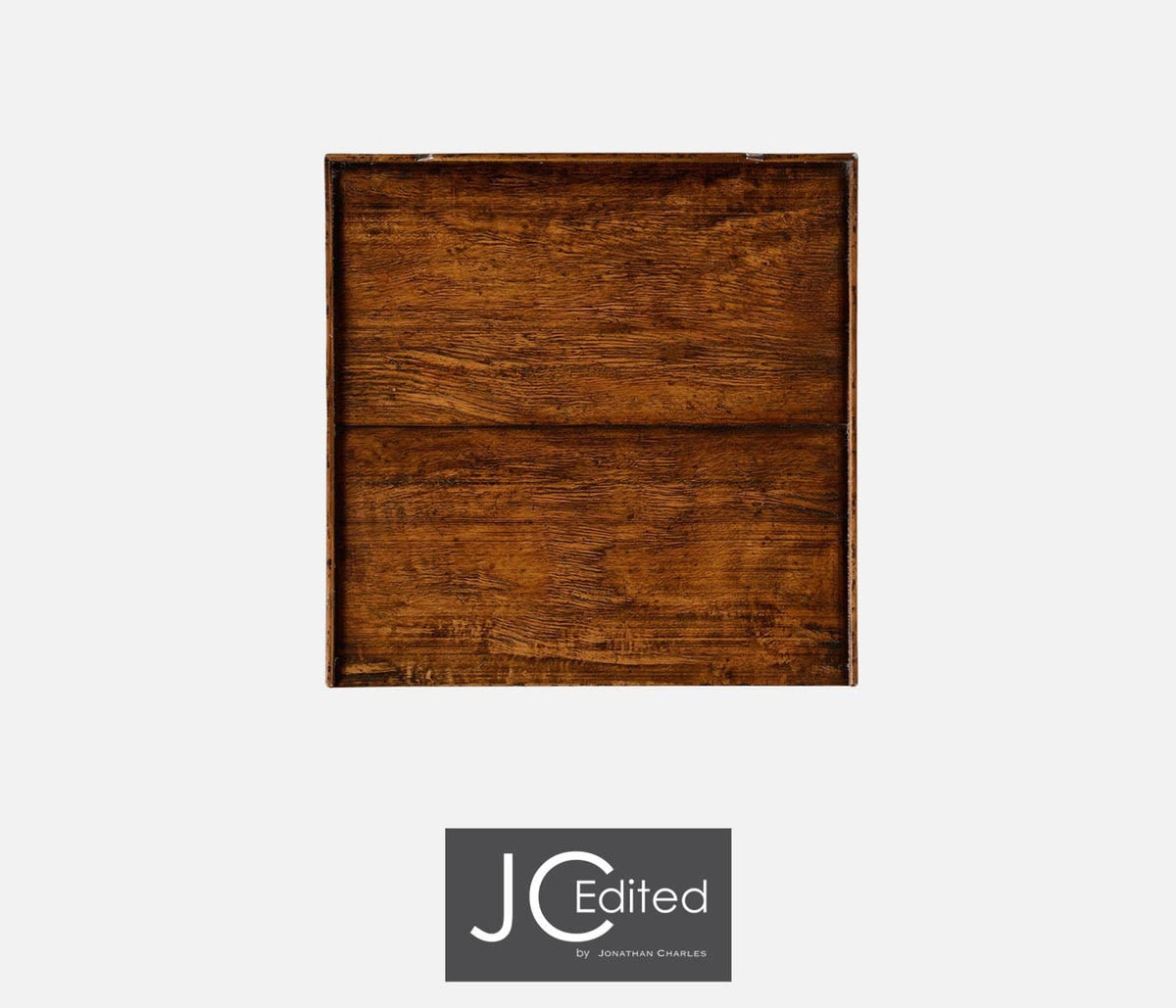 Jonathan Charles Living Square Lamp Table Rustic With Drawer in Country Walnut House of Isabella UK