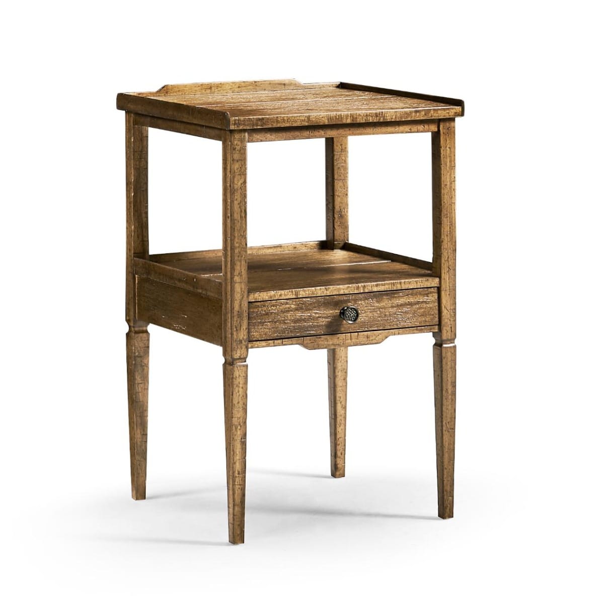 Jonathan Charles Living Square Lamp Table Rustic with Drawer in Medium Driftwood House of Isabella UK