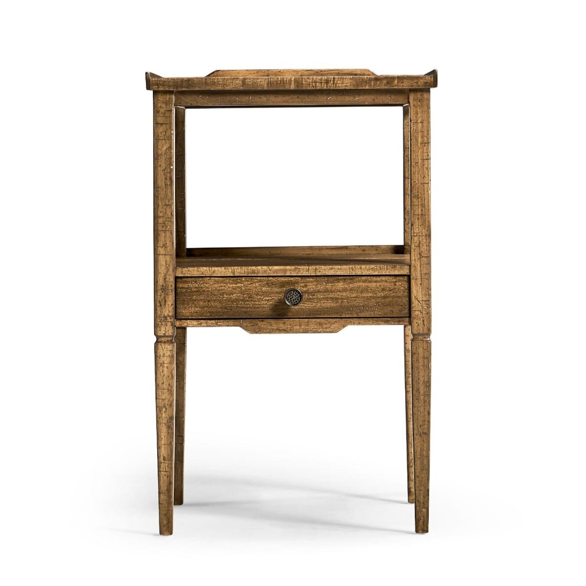 Jonathan Charles Living Square Lamp Table Rustic with Drawer in Medium Driftwood House of Isabella UK