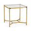 Jonathan Charles Living Square Side Table Contemporary with Glass Top - Gilded House of Isabella UK