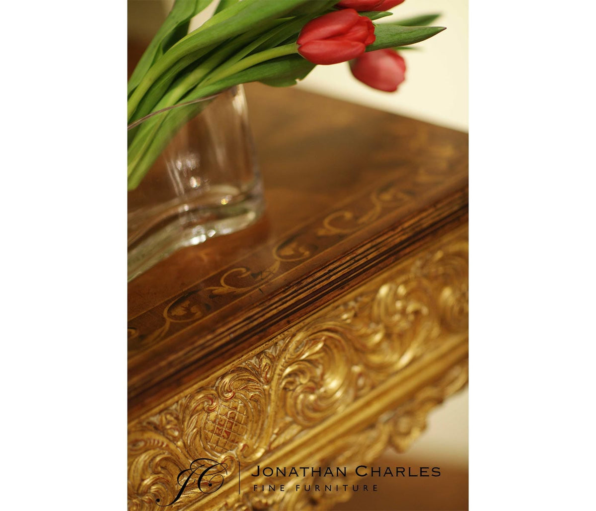 Jonathan Charles Living Square Side Table Louis XIV House of Isabella UK