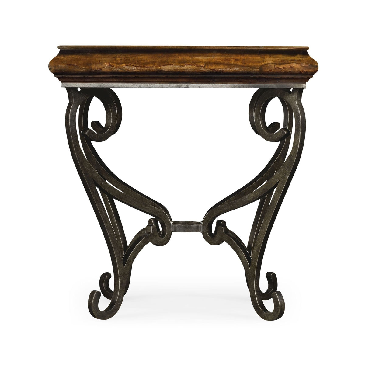 Jonathan Charles Living Square Side Table Wrought Iron - Walnut House of Isabella UK