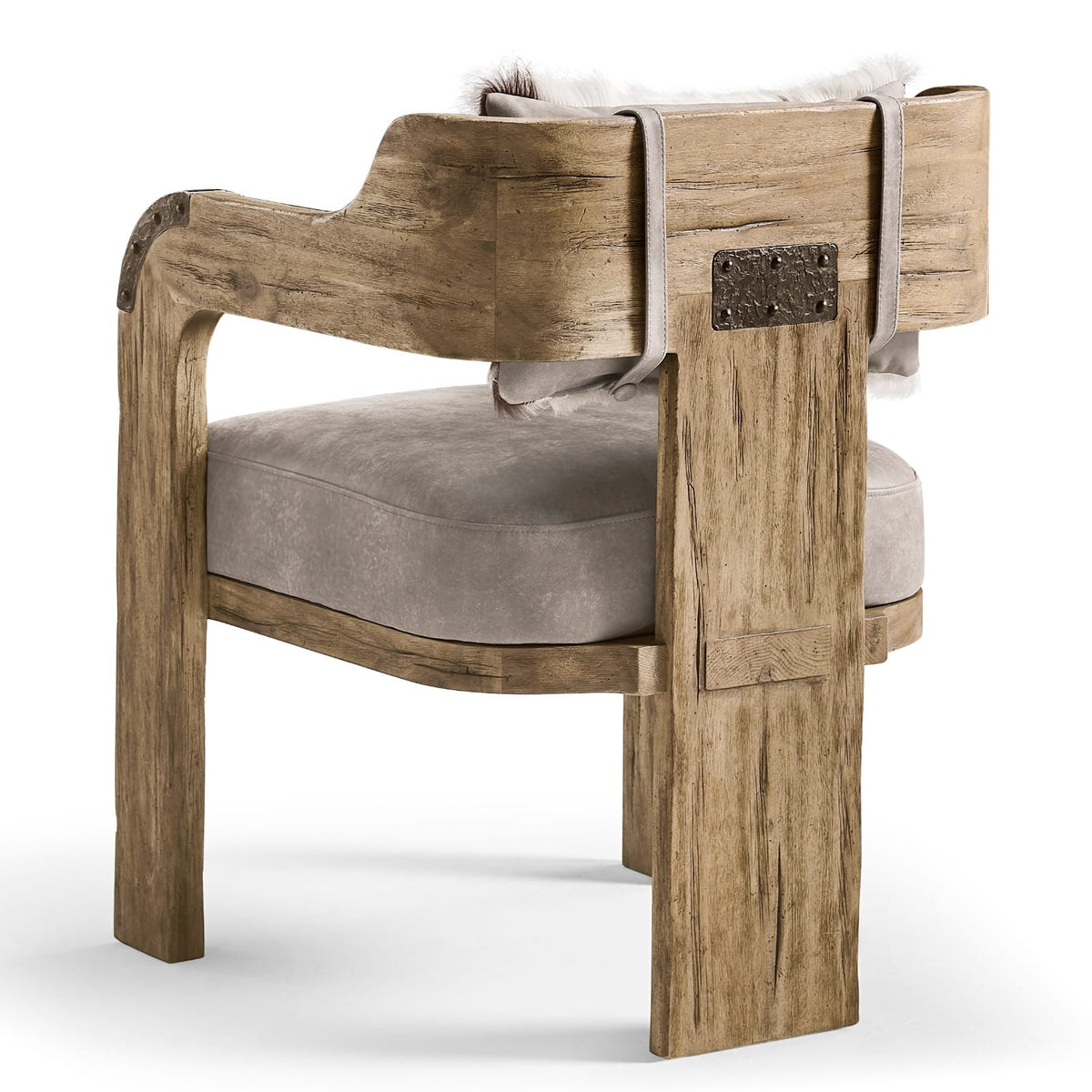 Jonathan Charles Living Stone Ridge Leather & Hide Arm Chair Light House of Isabella UK