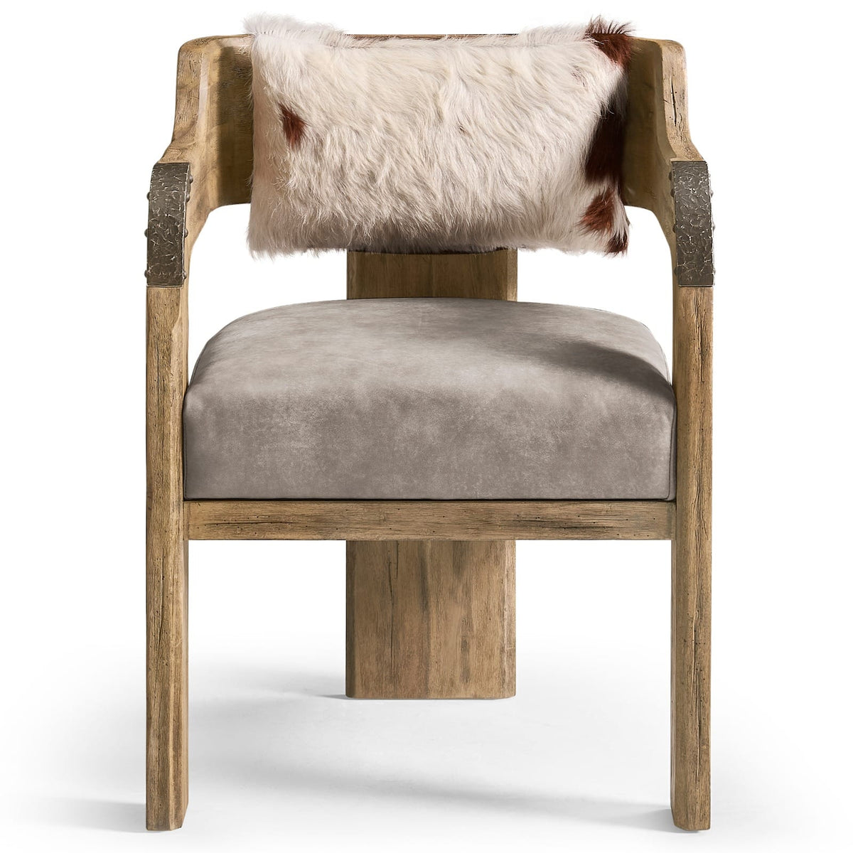 Jonathan Charles Living Stone Ridge Leather & Hide Arm Chair Light House of Isabella UK