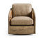 Jonathan Charles Living Stone Ridge Leather & Hide Swivel Occasional Chair Light House of Isabella UK