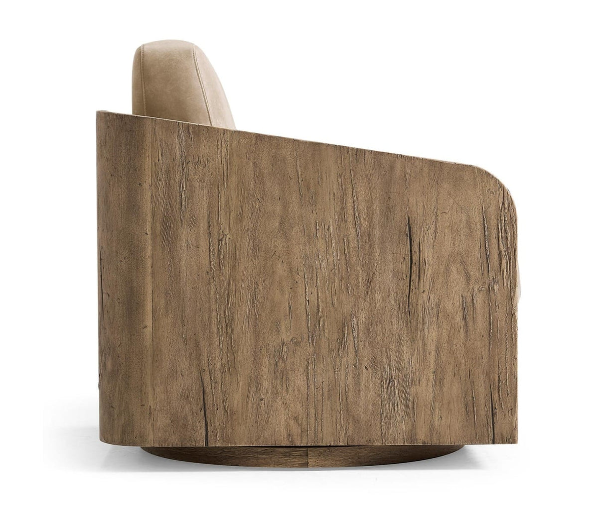 Jonathan Charles Living Stone Ridge Leather & Hide Swivel Occasional Chair Light House of Isabella UK