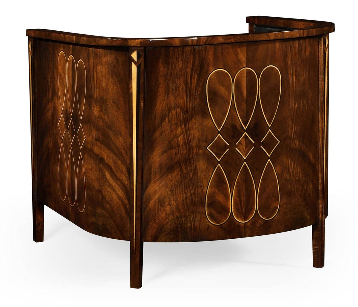 Jonathan Charles Living Tub Chair Biedermeier Mahogany - Black Leather House of Isabella UK