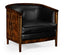 Jonathan Charles Living Tub Chair Biedermeier Mahogany - Black Leather House of Isabella UK