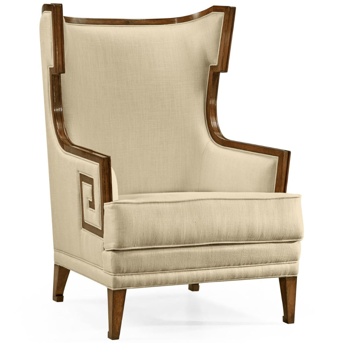 Jonathan Charles Living Walnut Greek Revival Armchair in Linen House of Isabella UK