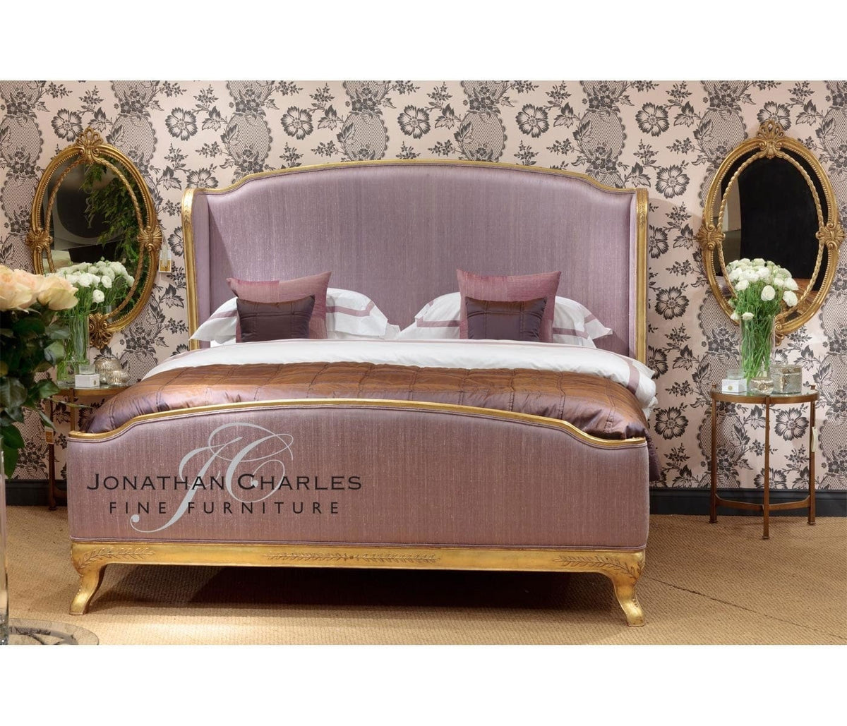Jonathan Charles Mirrors Neo-Classical Oval Mirror in Gold House of Isabella UK