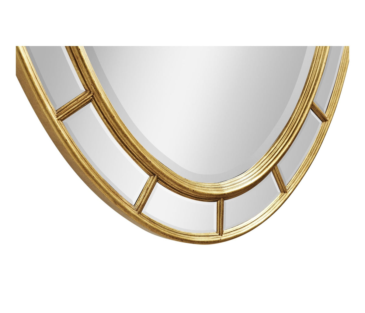 Jonathan Charles Mirrors Oval panelled gilded mirror (Plain mirror glass) House of Isabella UK