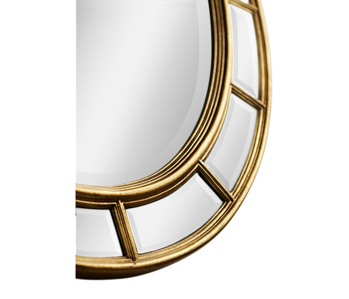 Jonathan Charles Mirrors Oval panelled gilded mirror (Plain mirror glass) House of Isabella UK