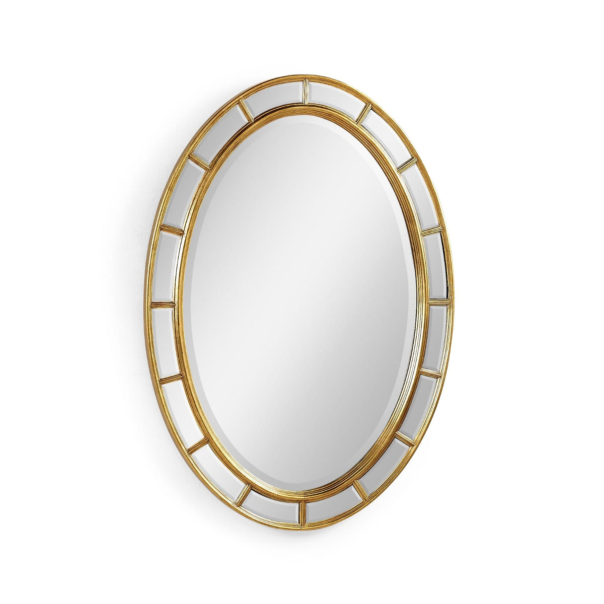 Jonathan Charles Mirrors Oval panelled gilded mirror (Plain mirror glass) House of Isabella UK