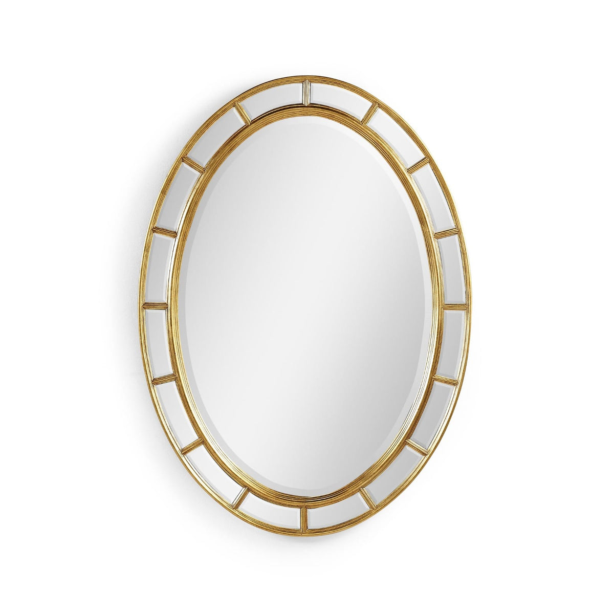 Jonathan Charles Mirrors Oval panelled gilded mirror (Plain mirror glass) House of Isabella UK