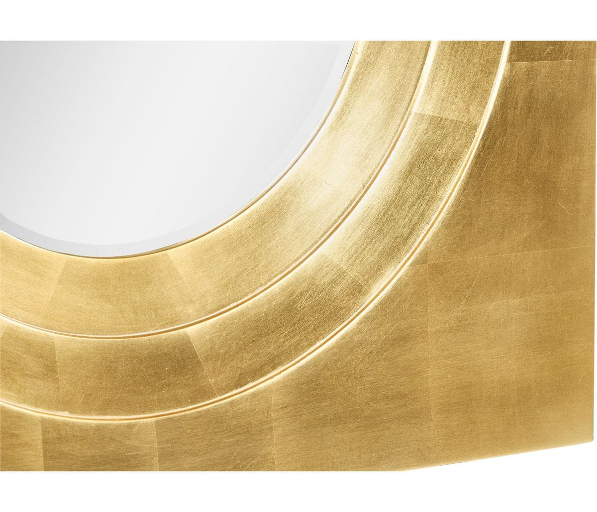 Jonathan Charles Mirrors Round Mirror Contemporary with Square Frame - Gilded House of Isabella UK