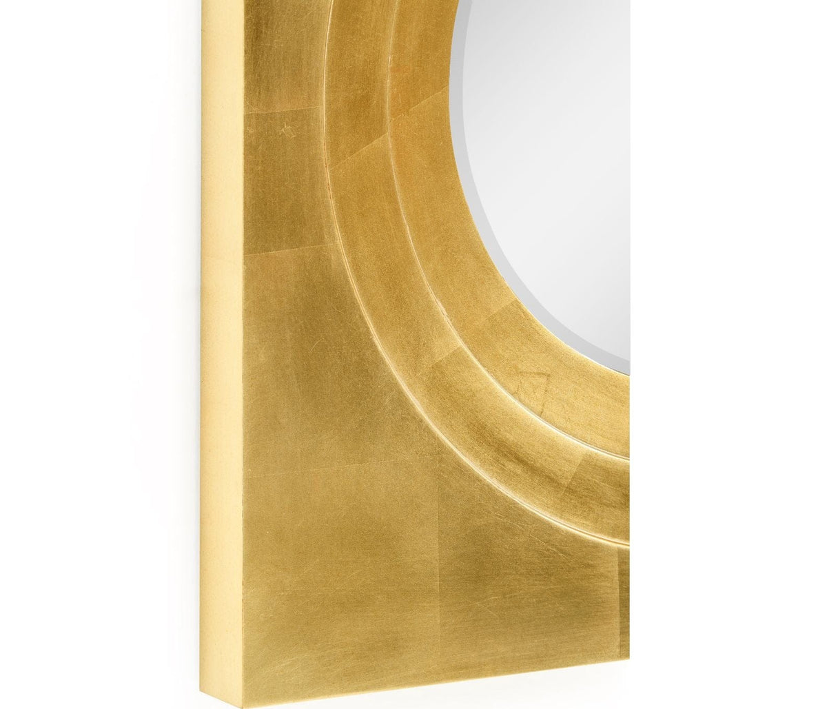 Jonathan Charles Mirrors Round Mirror Contemporary with Square Frame - Gilded House of Isabella UK