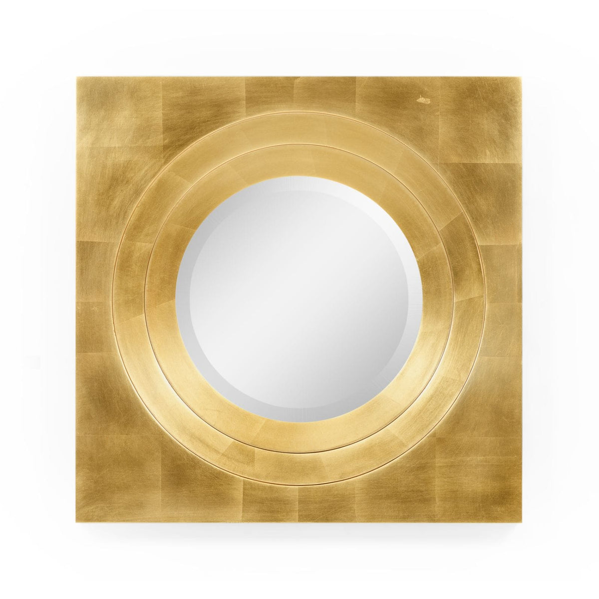 Jonathan Charles Mirrors Round Mirror Contemporary with Square Frame - Gilded House of Isabella UK