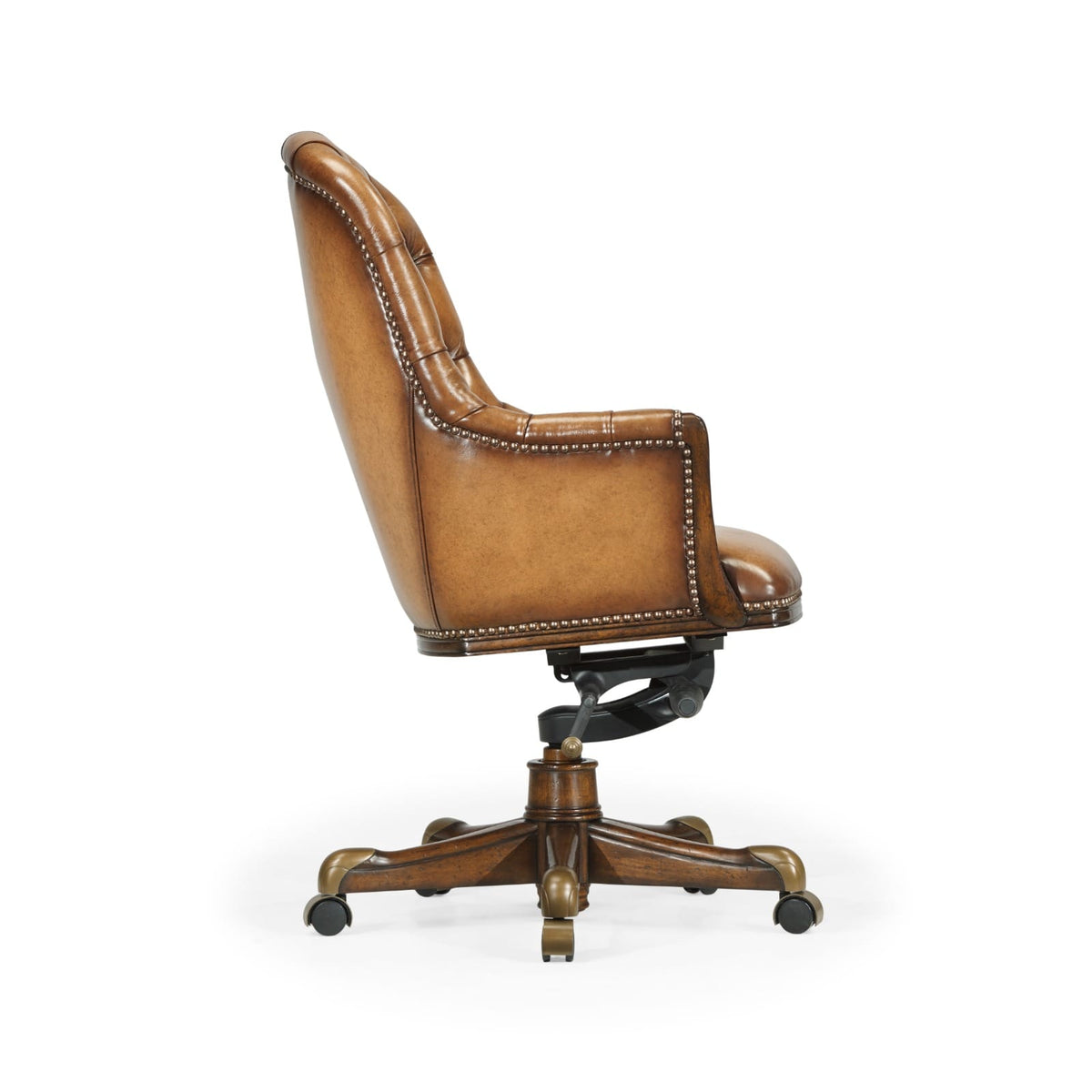 Jonathan Charles Office Chesterfield Style High Back Walnut Office Chair House of Isabella UK