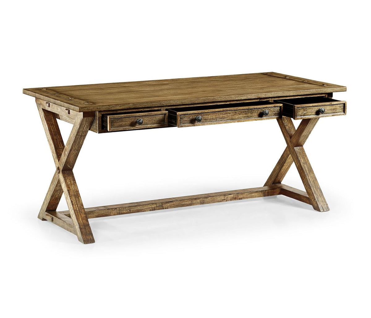 Jonathan Charles Office Desk Rustic in Medium Driftwood House of Isabella UK