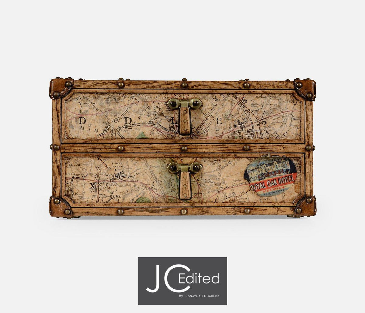 Jonathan Charles Office Desktop Chest Travel Trunk House of Isabella UK