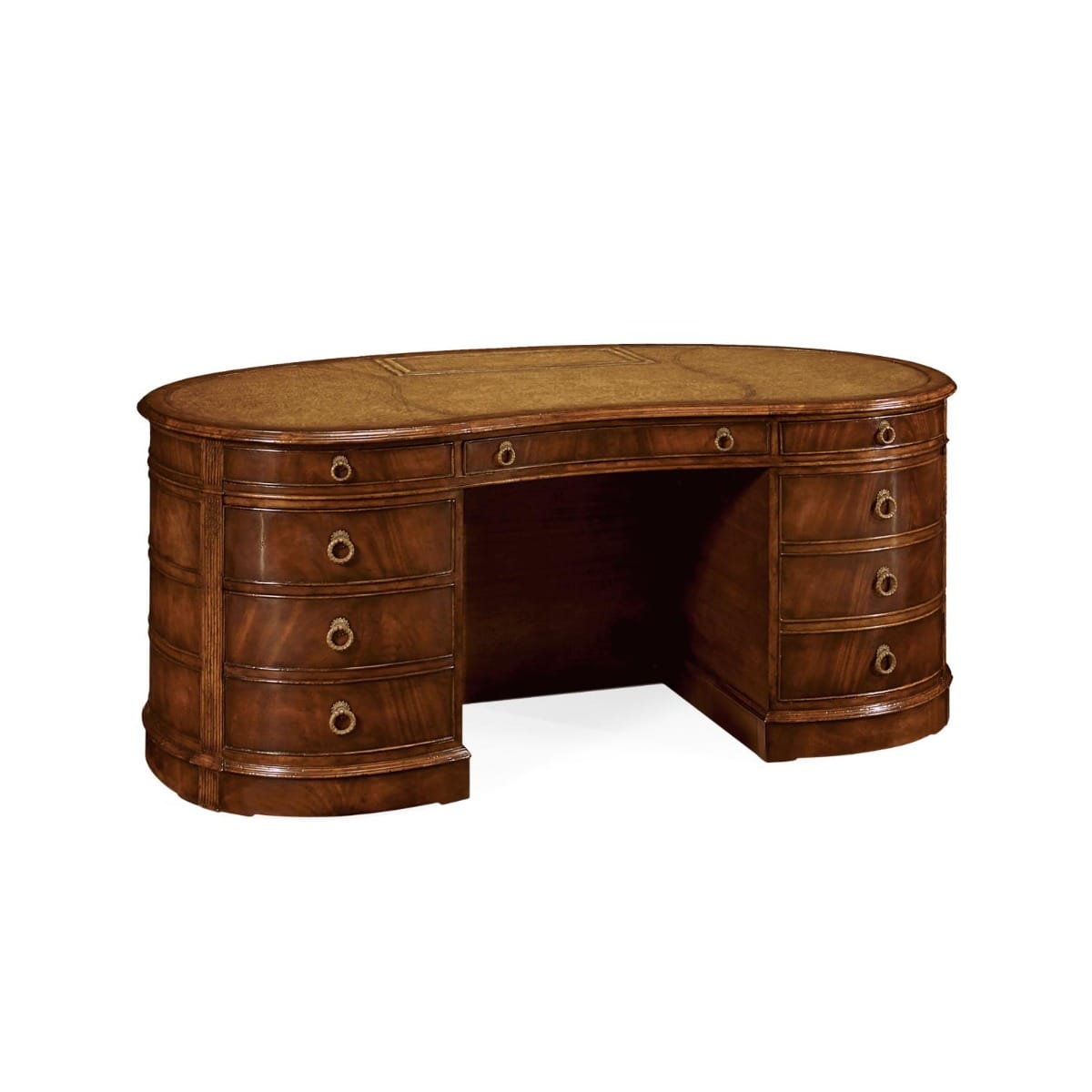 Jonathan Charles Office Mahogany Kidney Pedestal Desk House of Isabella UK