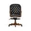 Jonathan Charles Office Office Chair Chesterfield High Back in Walnut - Black Leather House of Isabella UK