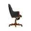 Jonathan Charles Office Office Chair Chesterfield High Back in Walnut - Black Leather House of Isabella UK