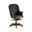 Jonathan Charles Office Office Chair Chesterfield High Back in Walnut - Black Leather House of Isabella UK