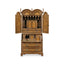 Jonathan Charles Office Queen Anne pollard veneer bureau cabinet with mirrored doors House of Isabella UK