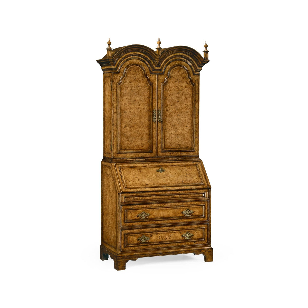 Jonathan Charles Office Queen Anne Pollard Veneer Bureau Cabinet (Wooden Doors) House of Isabella UK