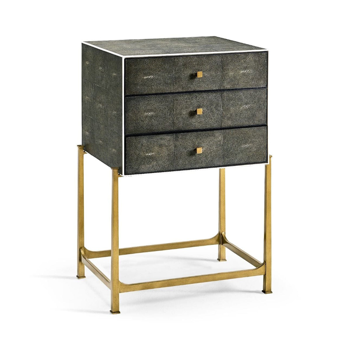 Jonathan Charles Sleeping 1930s Chest of Drawers in Anthracite Gilded Shagreen - Small House of Isabella UK