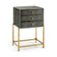 Jonathan Charles Sleeping 1930s Chest of Drawers in Anthracite Gilded Shagreen - Small House of Isabella UK