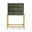 Jonathan Charles Sleeping 1930s Chest of Drawers in Anthracite Gilded Shagreen - Small House of Isabella UK