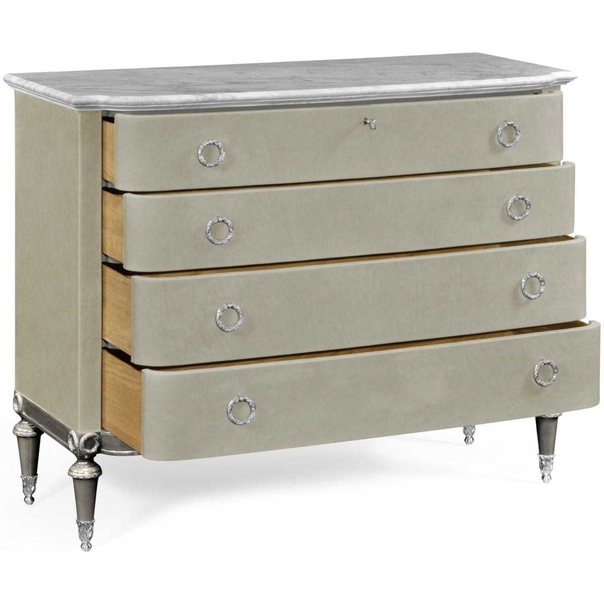 Jonathan Charles Sleeping Chest of Drawers in Grey Leather House of Isabella UK