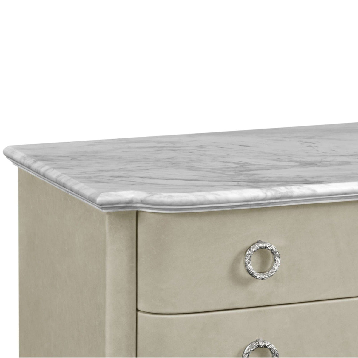 Jonathan Charles Sleeping Chest of Drawers in Grey Leather House of Isabella UK