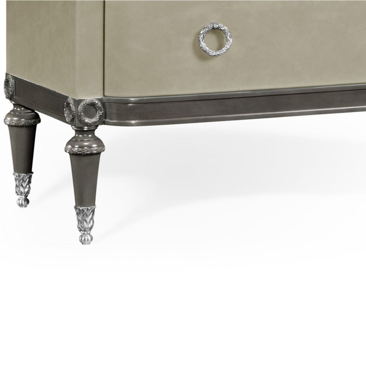 Jonathan Charles Sleeping Chest of Drawers in Grey Leather House of Isabella UK