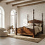 Jonathan Charles Sleeping Chippendale Four Poster Bed in Mahogany - UK Super King House of Isabella UK
