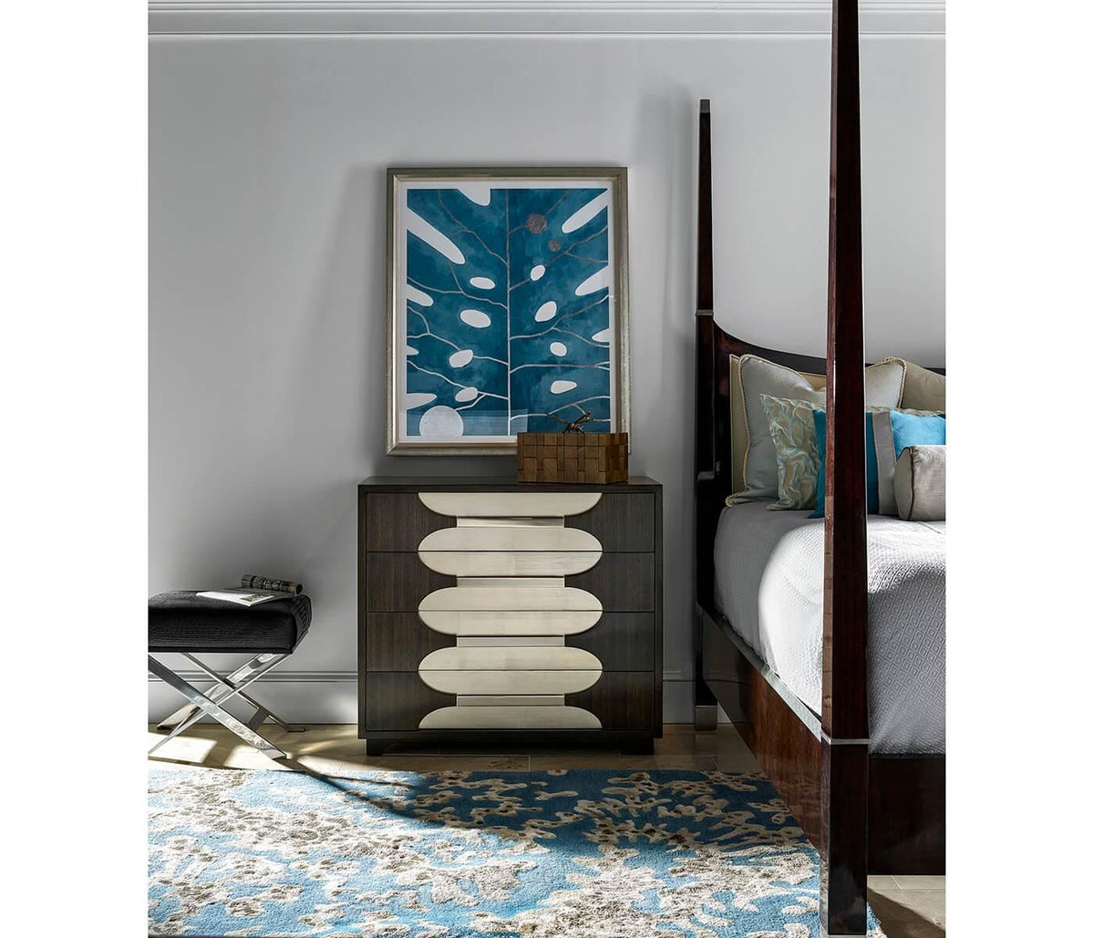 Jonathan Charles Dark Grey Walnut Chest of Drawers.