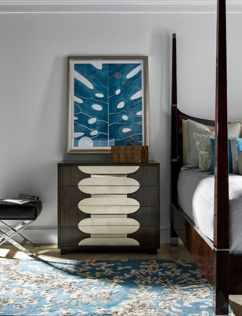 Jonathan Charles Dark Grey Walnut Chest of Drawers.