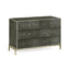Jonathan Charles Sleeping Large Chest of Drawers 1930s in Anthracite Shagreen - Silver House of Isabella UK