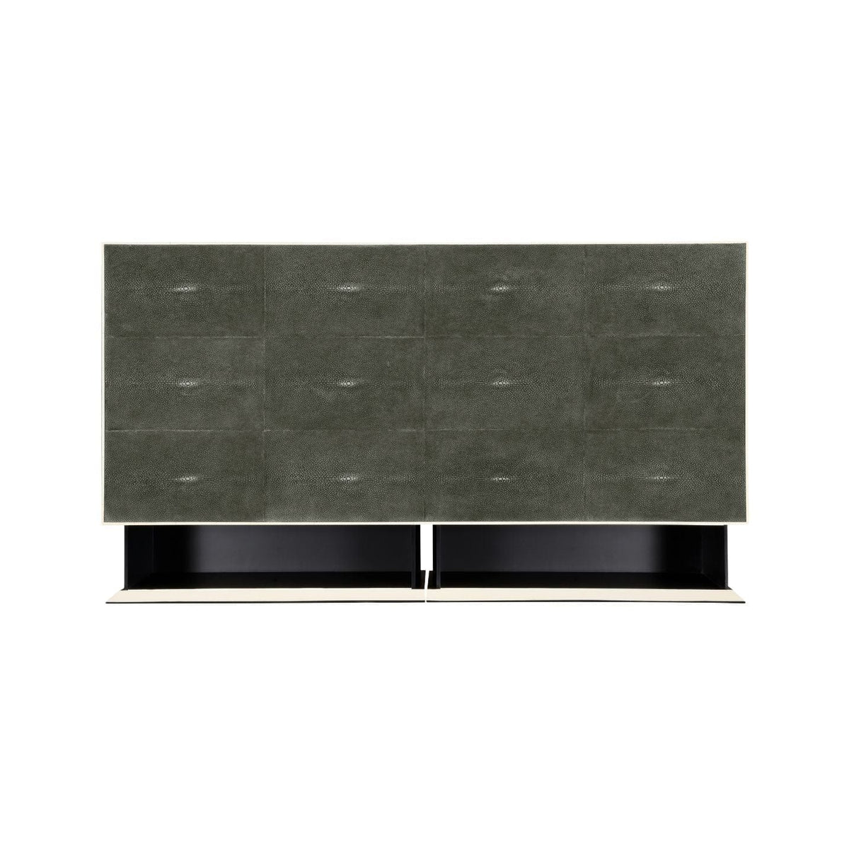 Jonathan Charles Sleeping Large Chest of Drawers 1930s in Anthracite Shagreen - Silver House of Isabella UK
