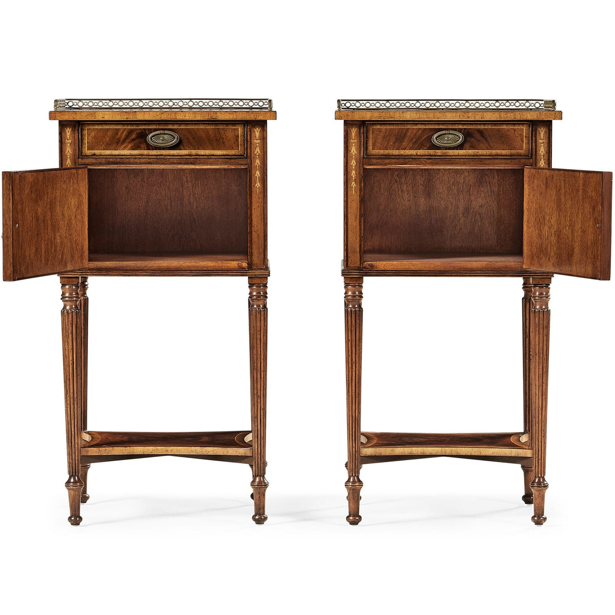 Jonathan Charles Sleeping Pair of Mahogany Bedside Cabinets - Set of 2 House of Isabella UK