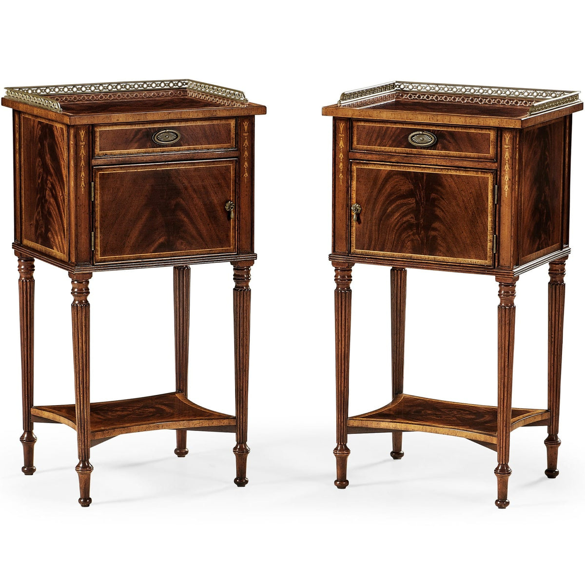 Jonathan Charles Sleeping Pair of Mahogany Bedside Cabinets - Set of 2 House of Isabella UK