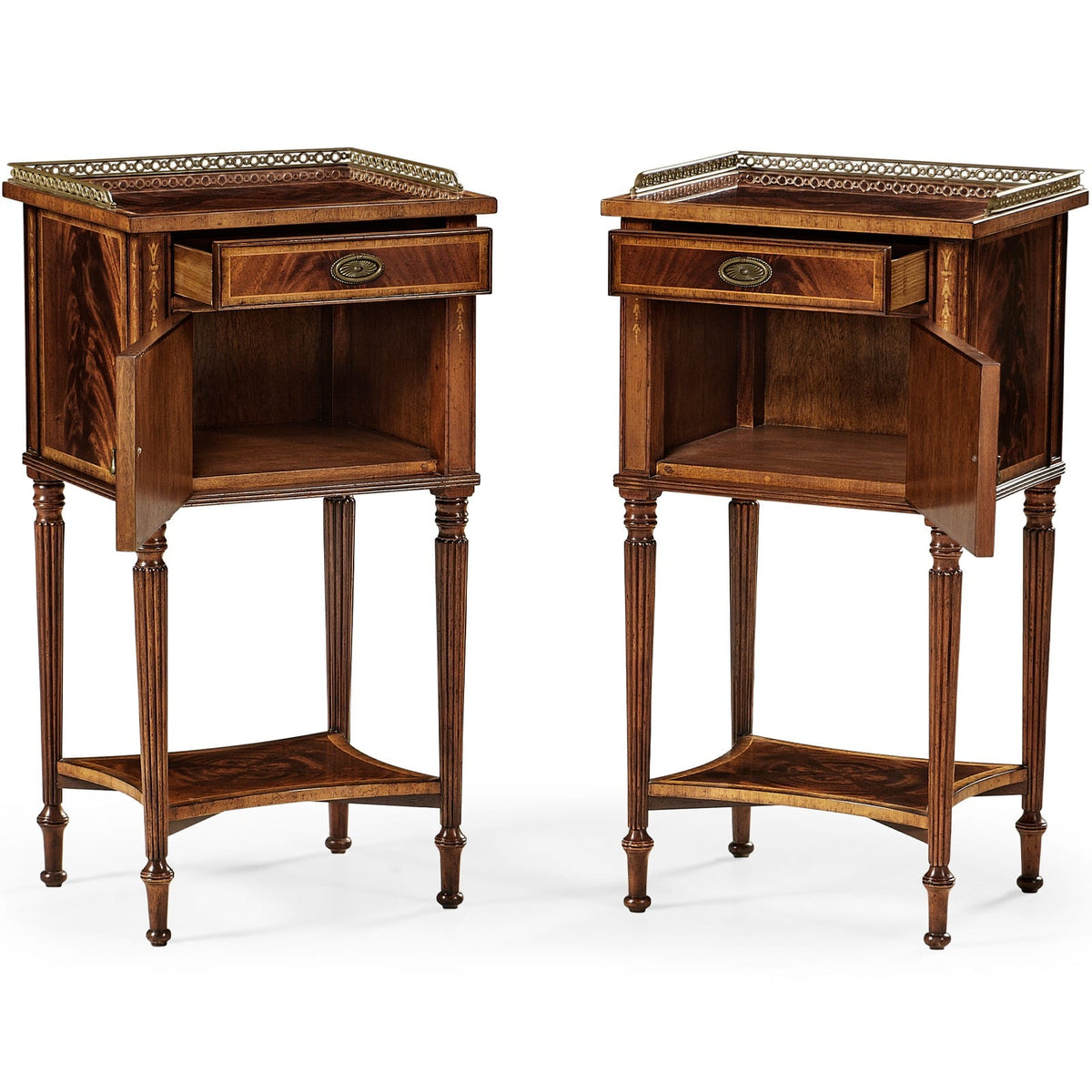 Jonathan Charles Sleeping Pair of Mahogany Bedside Cabinets - Set of 2 House of Isabella UK